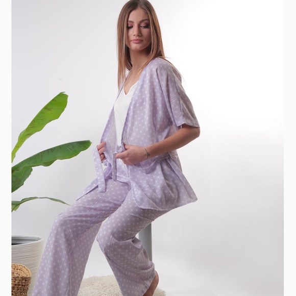 NWT Cotton Kimono Pajama Set - Picture 1 of 4